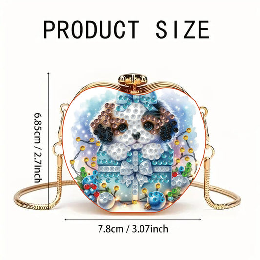 Dog DIY Diamond Painting Shoulder Bag for Coins Lipstick Earphones Gifts