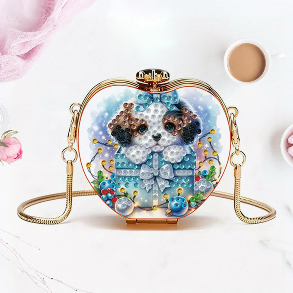 Dog DIY Diamond Painting Shoulder Bag for Coins Lipstick Earphones Gifts