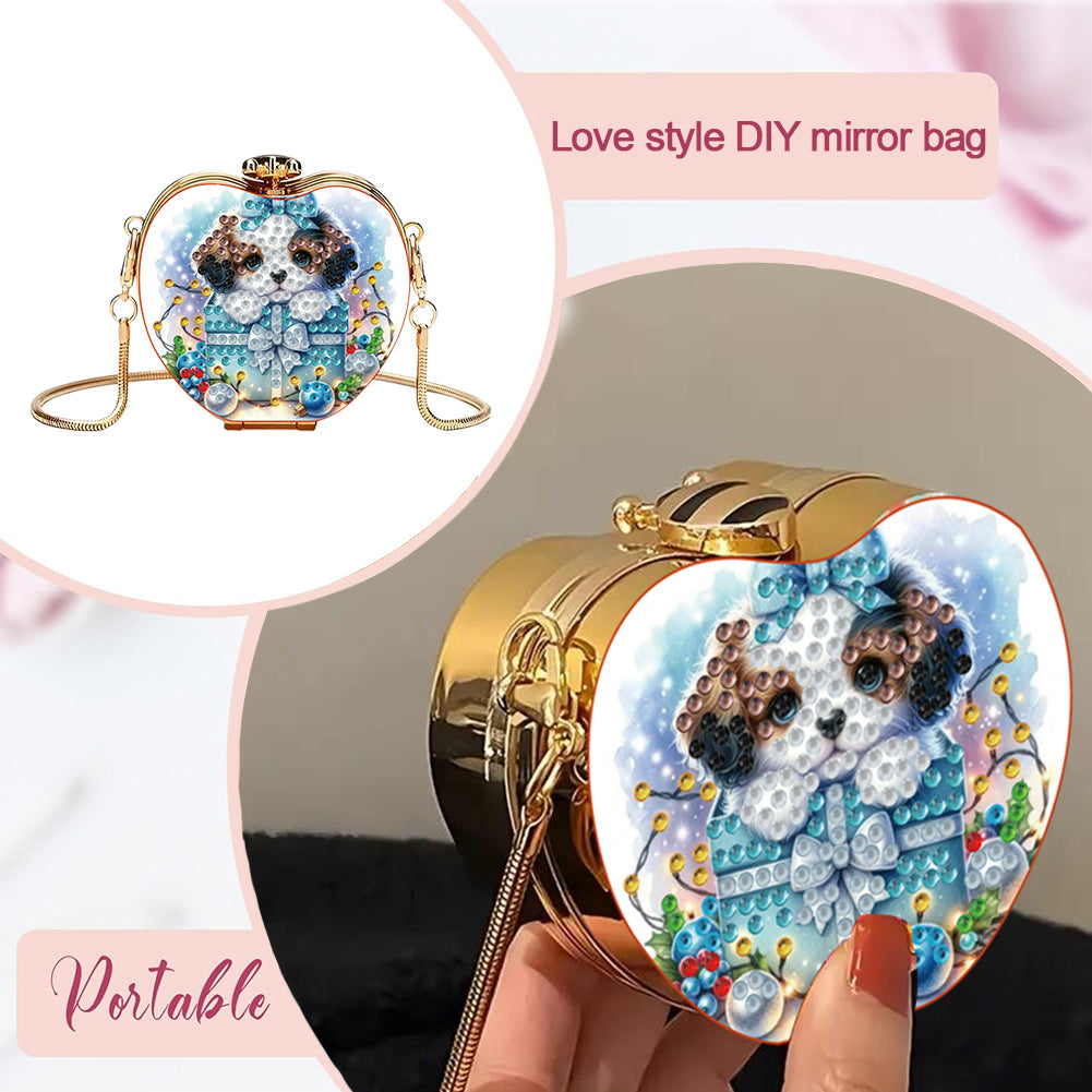 Dog DIY Diamond Painting Shoulder Bag for Coins Lipstick Earphones Gifts