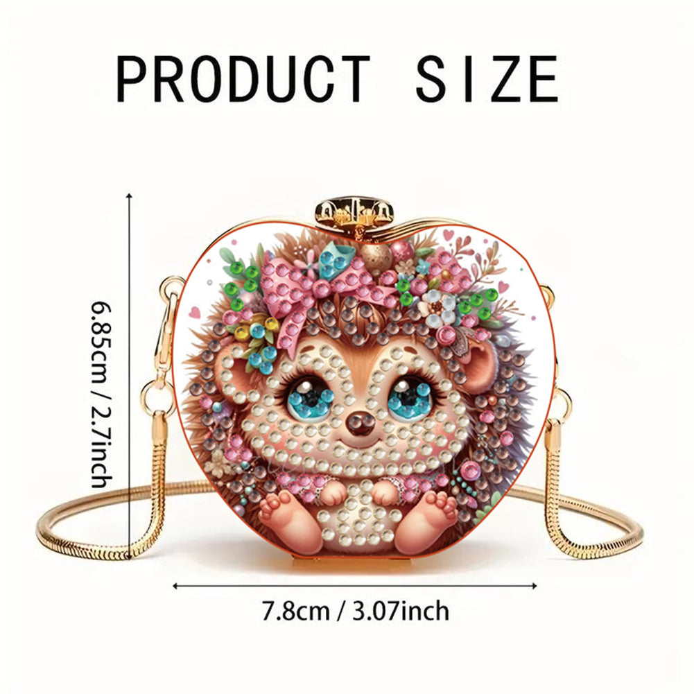 Hedgehog DIY Diamond Painting Shoulder Bag for Coins Lipstick Earphones Gifts