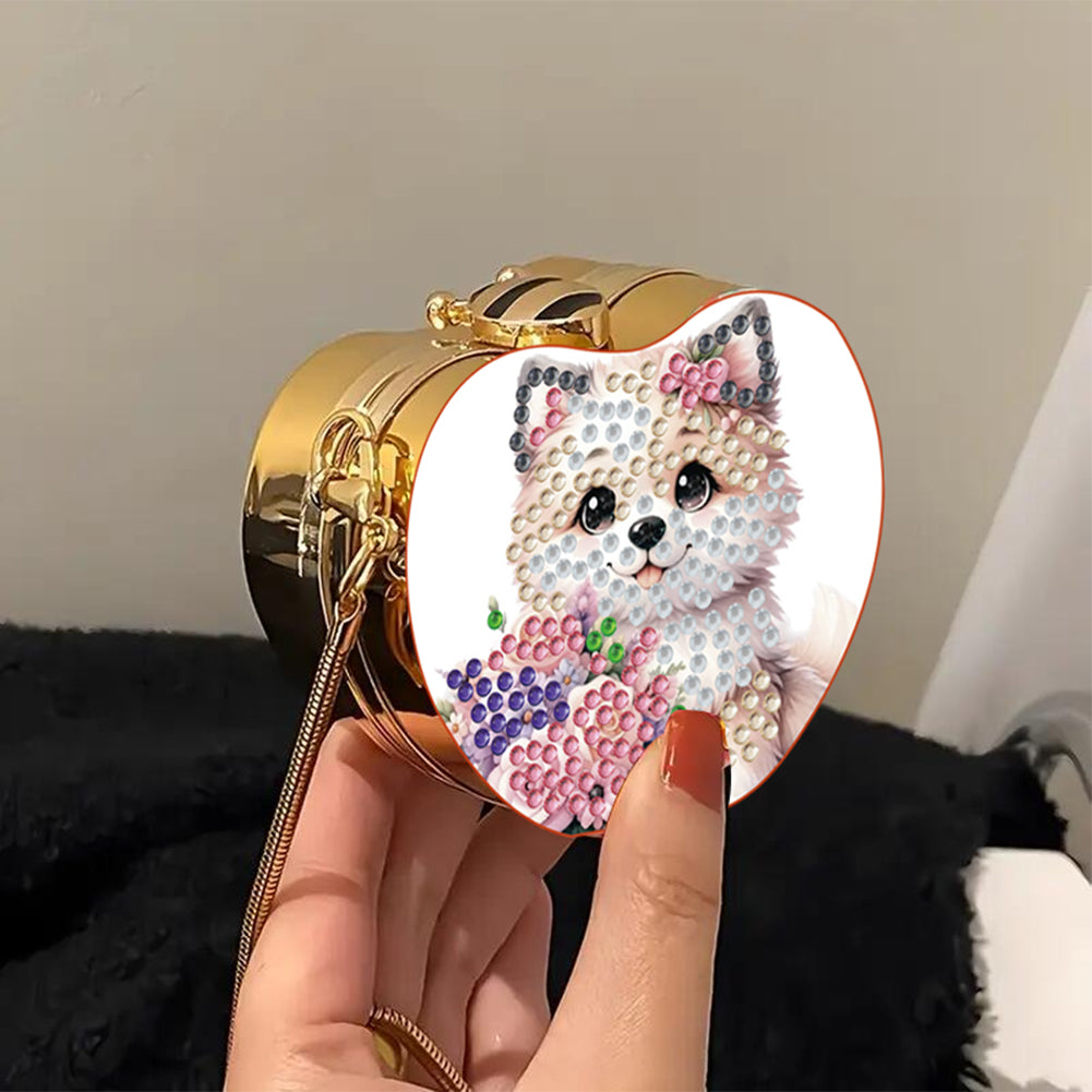 Dog DIY Diamond Painting Shoulder Bag for Coins Lipstick Earphones Gifts
