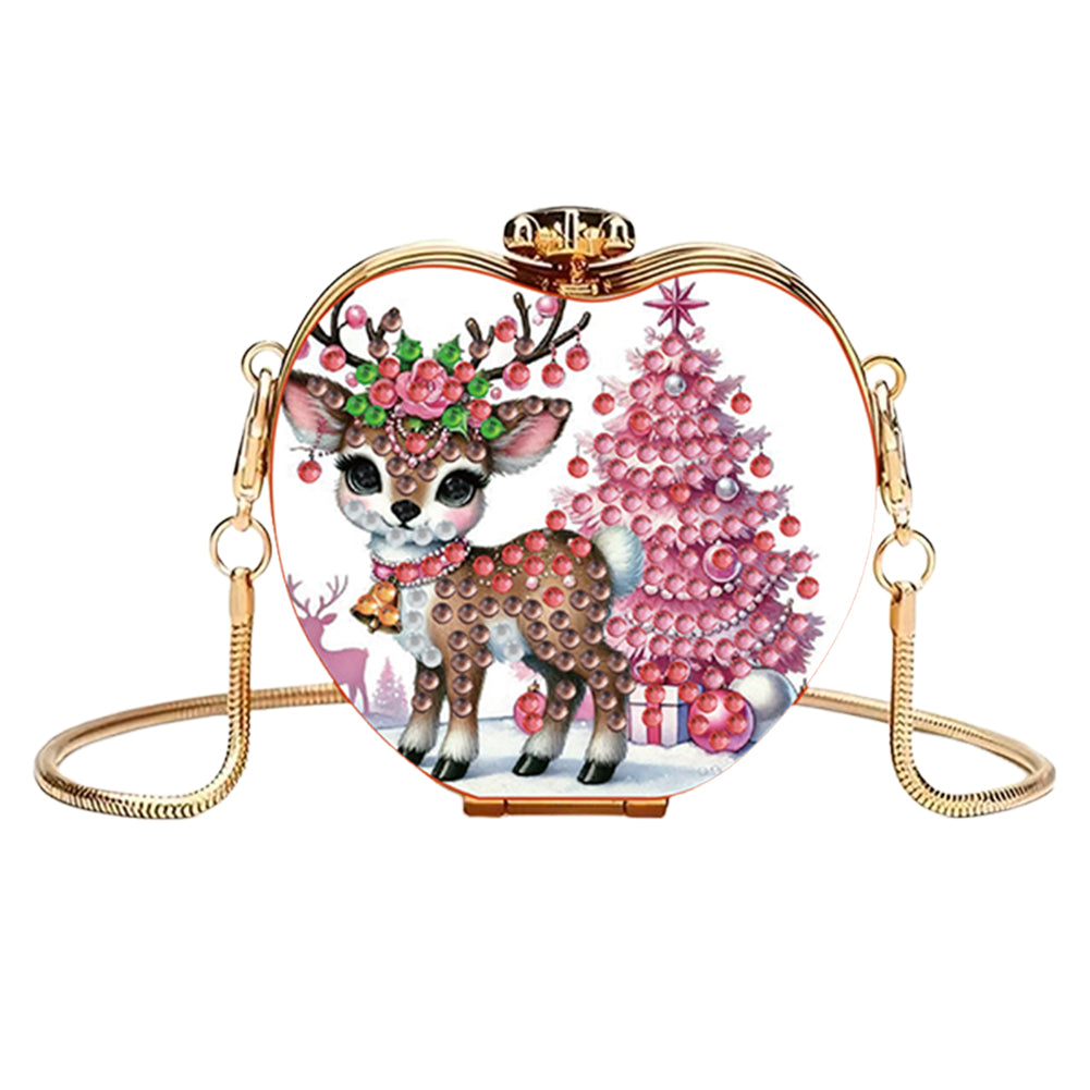 Elk DIY Diamond Painting Shoulder Bag for Coins Lipstick Earphones Gifts