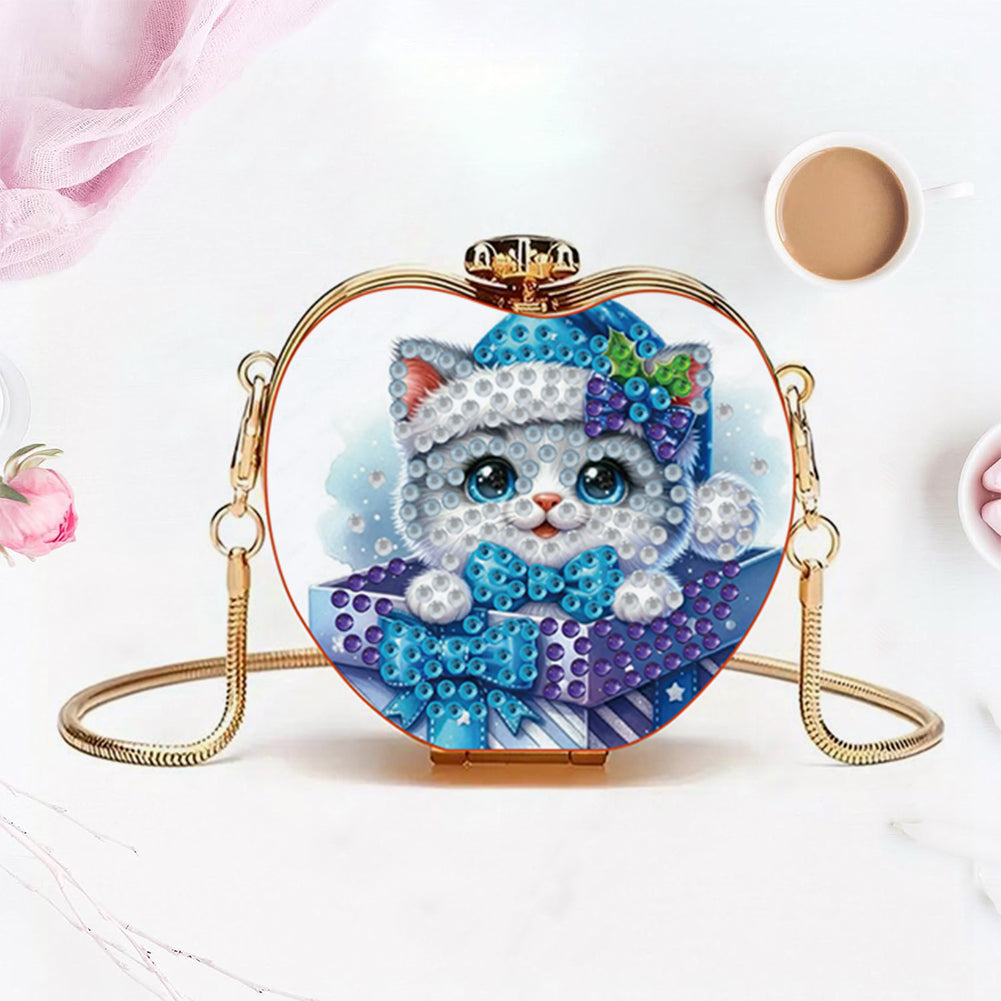 Cat DIY Diamond Painting Shoulder Bag for Coins Lipstick Earphones Gifts