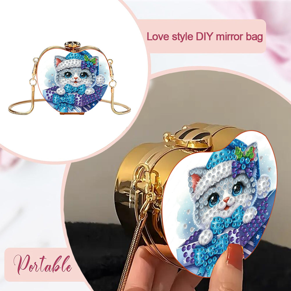 Cat DIY Diamond Painting Shoulder Bag for Coins Lipstick Earphones Gifts