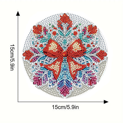 4pcs Christmas Diamond Art Coasters Kits for Home Party and Holiday Decorations