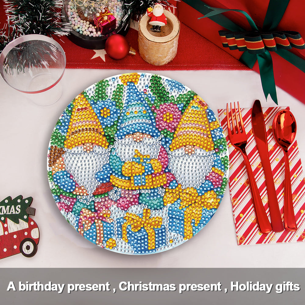 4 PCS Christmas Gnome Diamond Painting Placemat Kit for Home Kitchen Parties