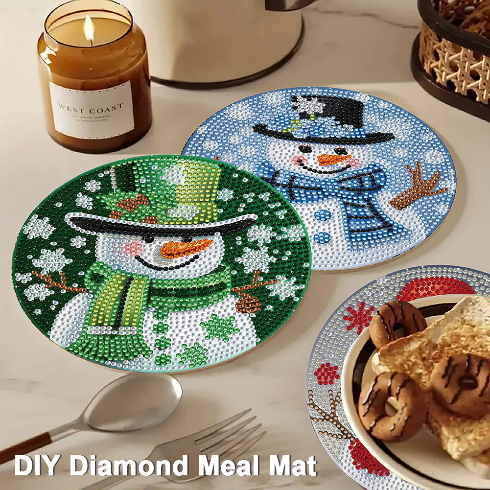 4pcs Christmas Diamond Art Coasters Kits for Home Party and Holiday Decorations