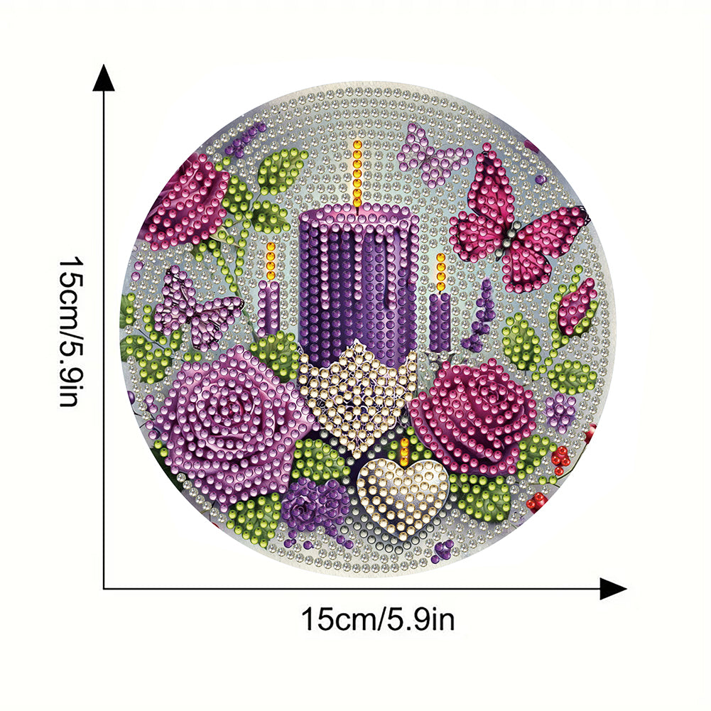 4pcs Christmas Diamond Art Coasters Kits for Home Party and Holiday Decorations