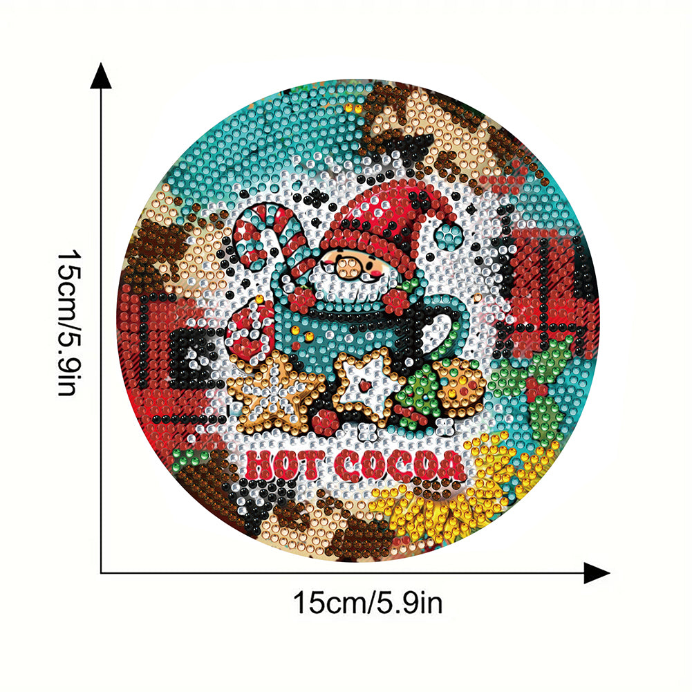 4pcs Christmas Diamond Art Coasters Kits for Home Party and Holiday Decorations