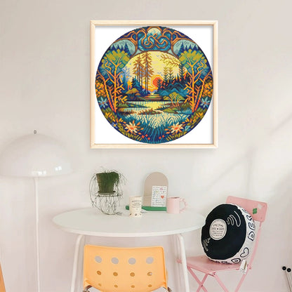 Lake - 18CT Stamped Cross Stitch 25*25CM