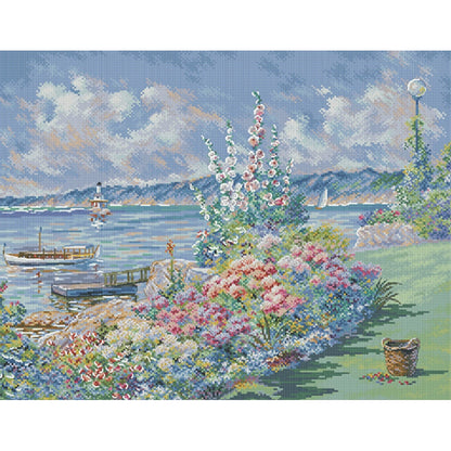 Seaside Flowers - 14CT Stamped Cross Stitch 55X45CM
