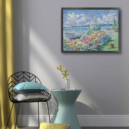 Seaside Flowers - 14CT Stamped Cross Stitch 55X45CM