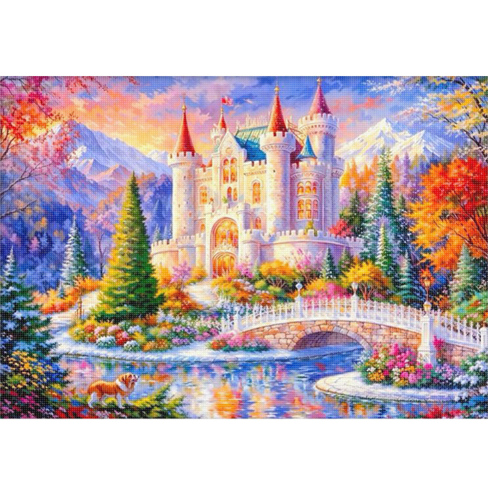 Dream Castle - 14CT Stamped Cross Stitch 53*40CM