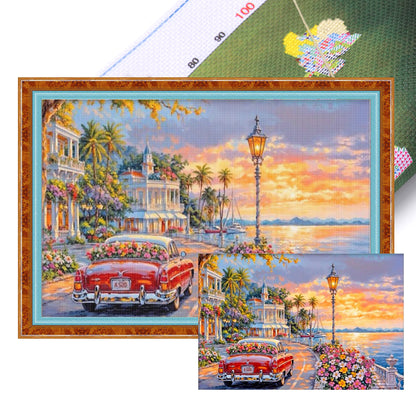 Seaside Scenery - 14CT Stamped Cross Stitch 60*40CM
