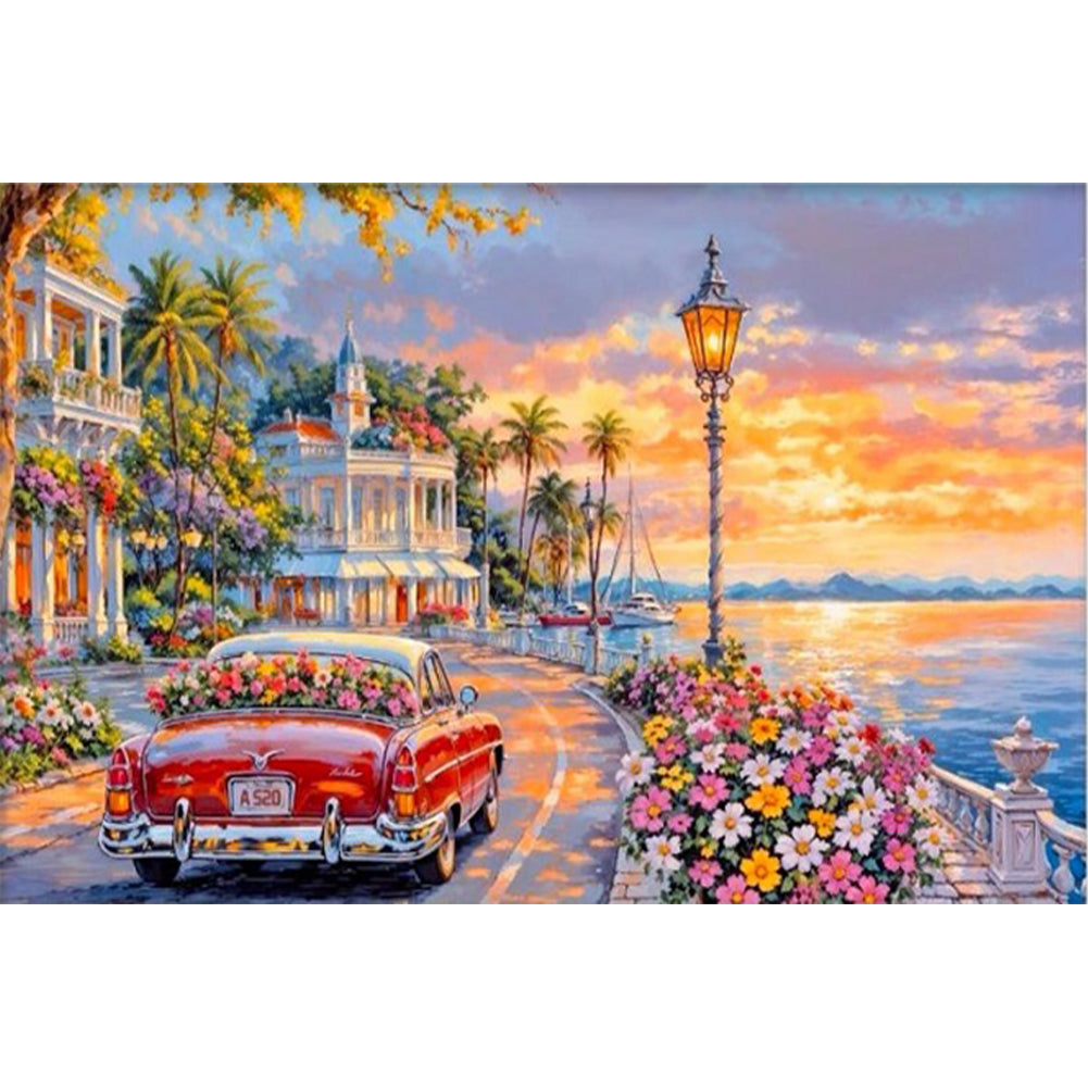 Seaside Scenery - 14CT Stamped Cross Stitch 60*40CM