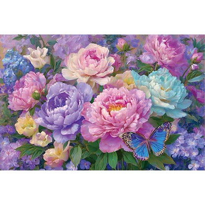 Flowers And Butterflies - 14CT Stamped Cross Stitch 60*40CM