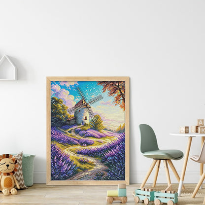 Windmill And Cottage 3 - 14CT Stamped Cross Stitch 30*40CM(Fairy Brand)