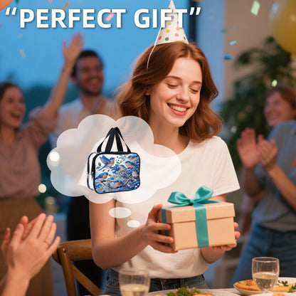 DIY Bluebird Diamond Painting Bling Rhinestone Makeup Bag Large Storage Bag