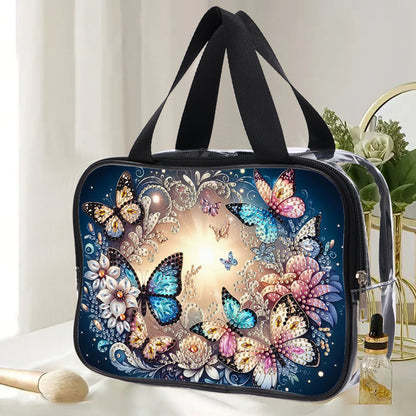 DIY Butterfly Diamond Painting Bling Rhinestone Makeup Bag Large Storage Bag