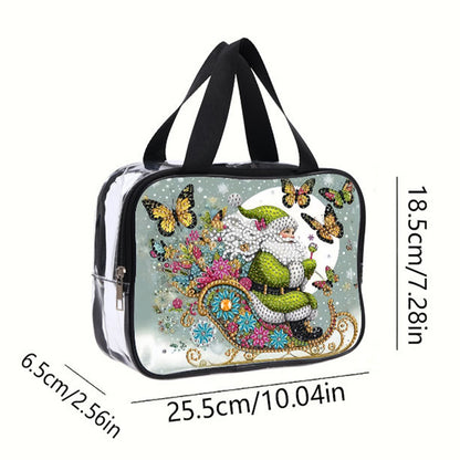 DIY Santa Claus Diamond Painting Bling Rhinestone Makeup Bag Large Storage Bag