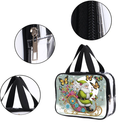 DIY Santa Claus Diamond Painting Bling Rhinestone Makeup Bag Large Storage Bag Christmas