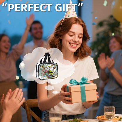 DIY Santa Claus Diamond Painting Bling Rhinestone Makeup Bag Large Storage Bag Christmas