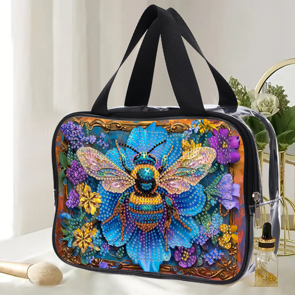 DIY Honey Diamond Painting Bling Rhinestone Makeup Bag Large Storage Bag