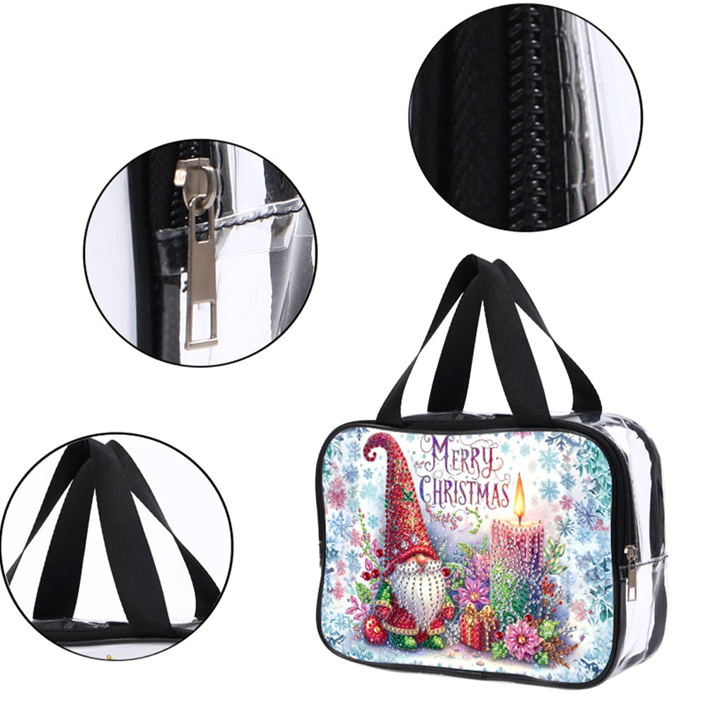 DIY Gnome Diamond Painting Bling Rhinestone Makeup Bag Large Storage Bag