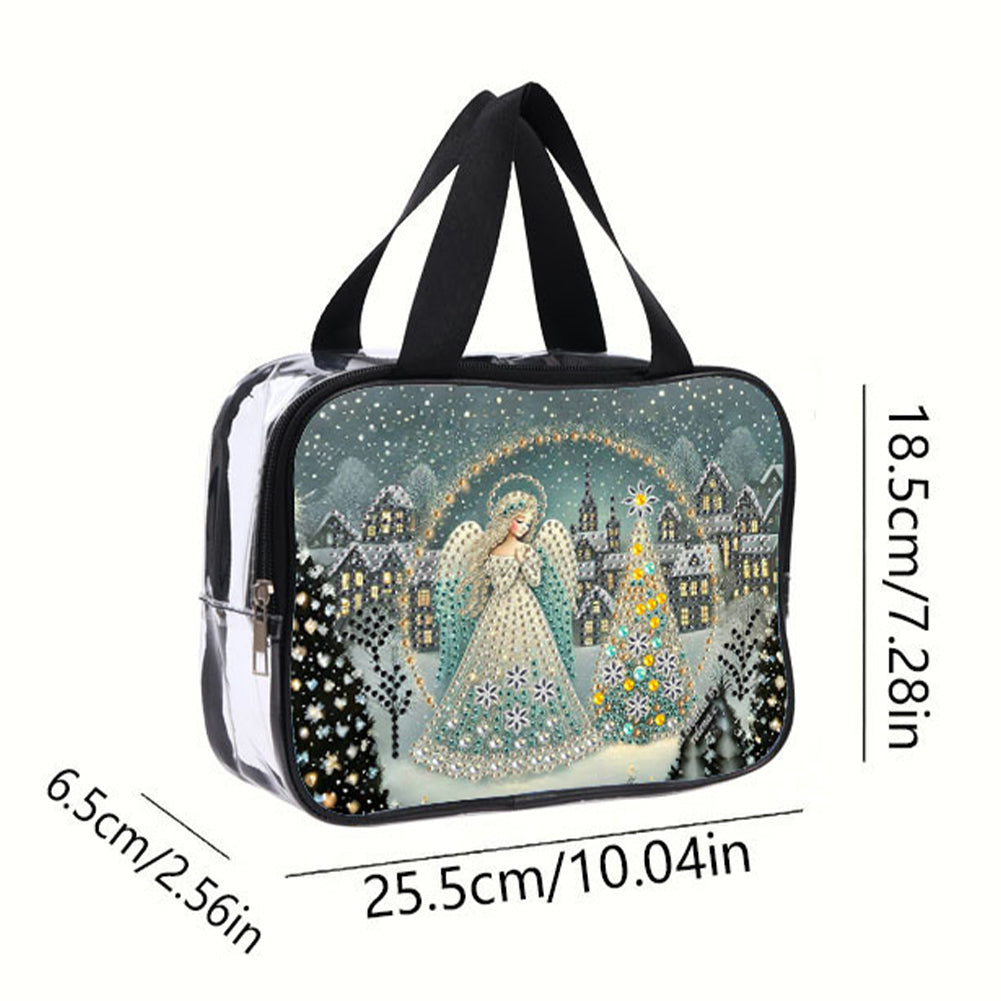 DIY Angel Diamond Painting Bling Rhinestone Makeup Bag Large Storage Bag