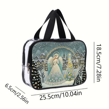 DIY Angel Diamond Painting Bling Rhinestone Makeup Bag Large Storage Bag