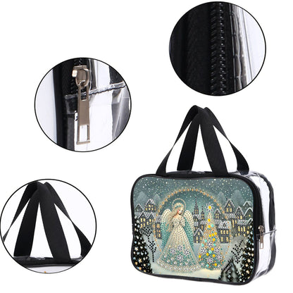 DIY Angel Diamond Painting Bling Rhinestone Makeup Bag Large Storage Bag