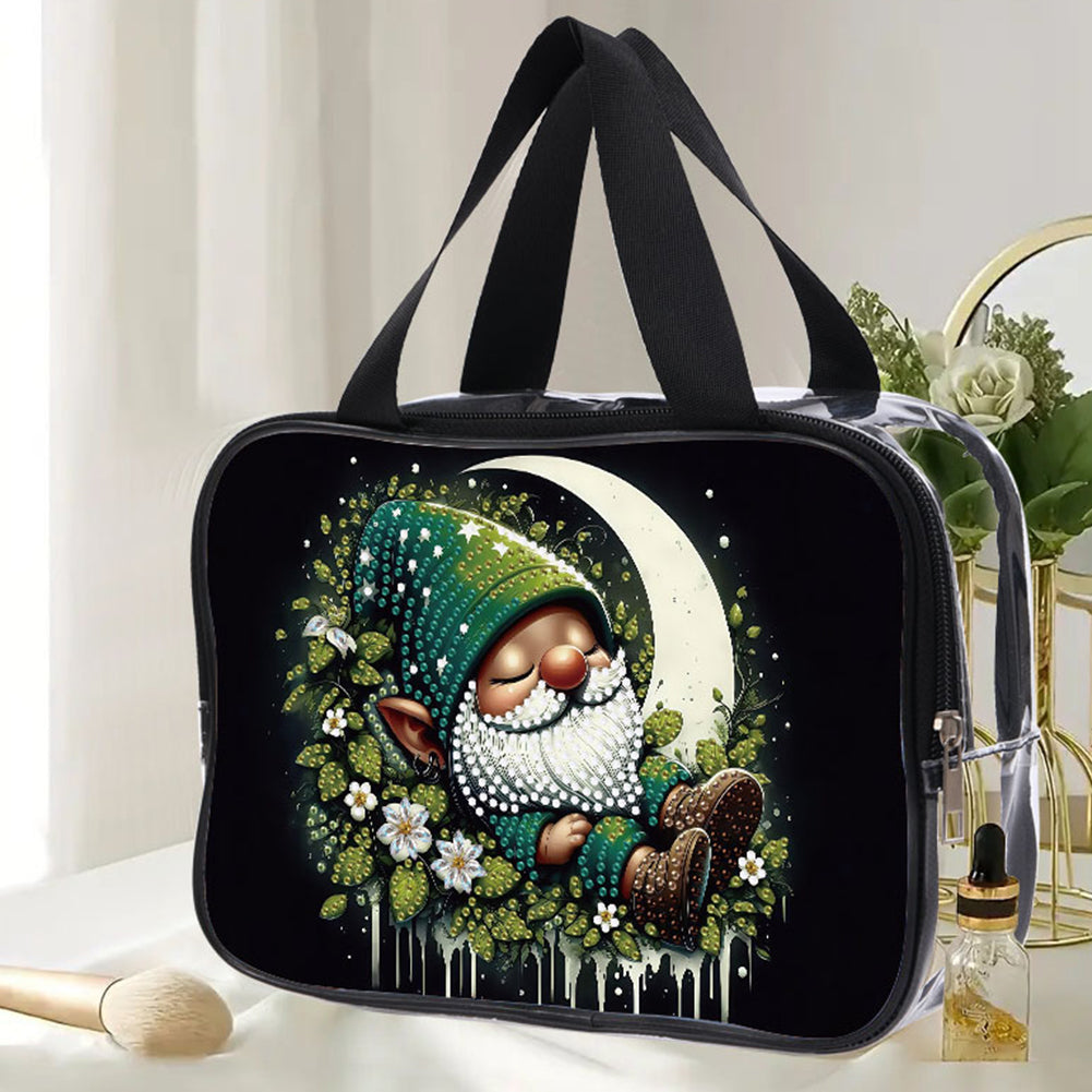 DIY Gnome Diamond Painting Bling Rhinestone Makeup Bag Large Storage Bag