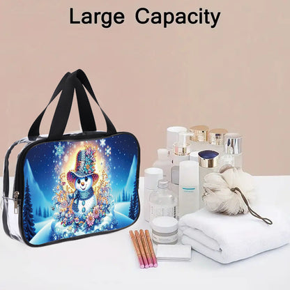 DIY Snowman Diamond Painting Bling Rhinestone Makeup Bag Large Storage Bag