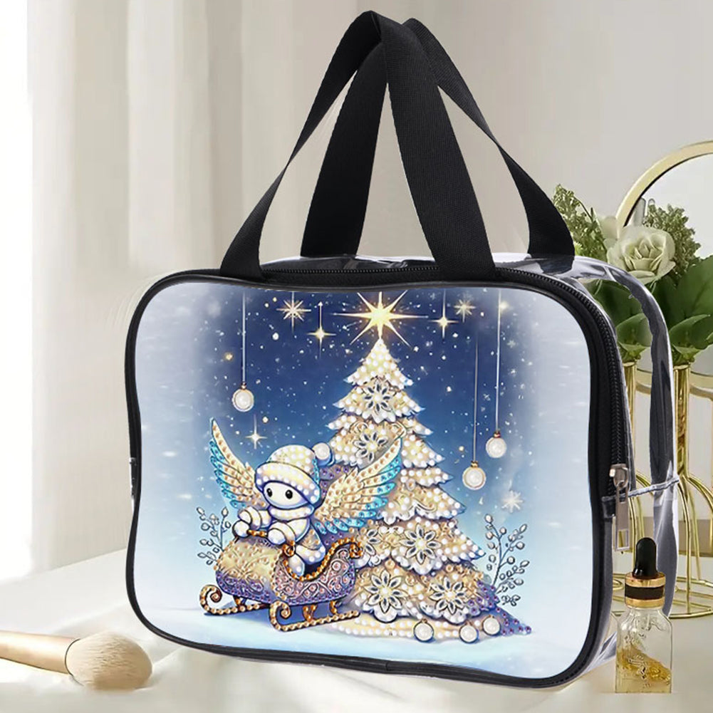 DIY Christmas Tree Diamond Painting Rhinestone Makeup Bag Large Storage Bag