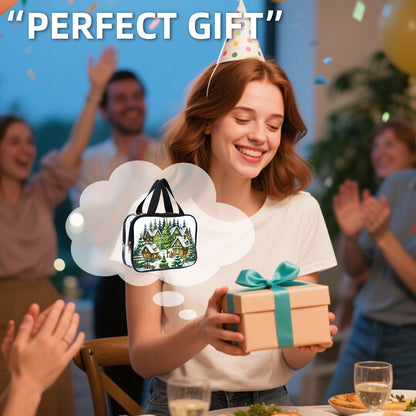 DIY Christmas House Diamond Painting Rhinestone Makeup Bag Large Storage Bag