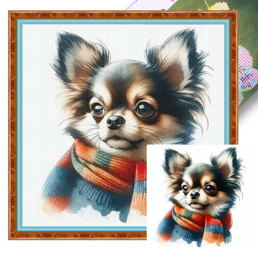 Puppy - 18CT Stamped Cross Stitch 25*25CM