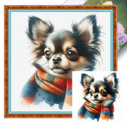 Puppy - 18CT Stamped Cross Stitch 25*25CM