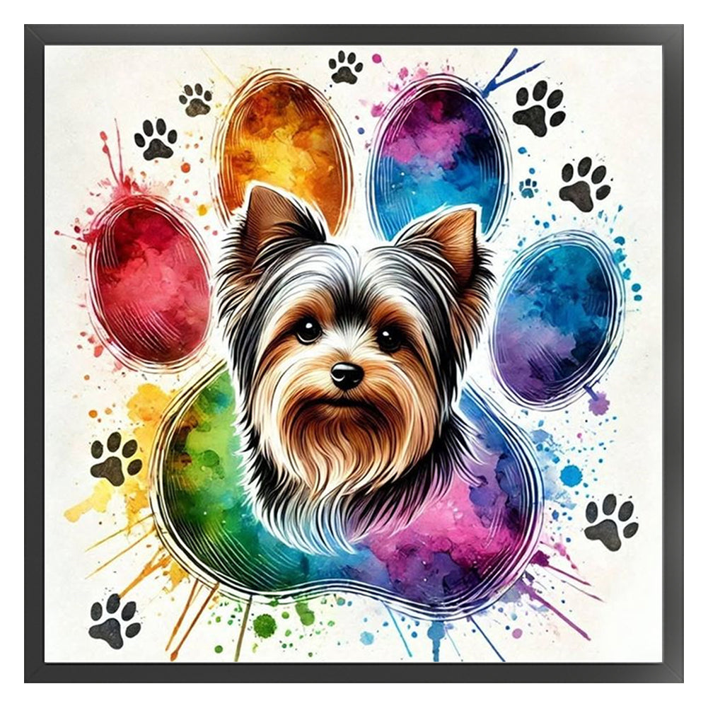 Puppy Silhouette - 18CT Stamped Cross Stitch 25*25CM