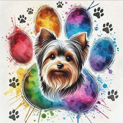 Puppy Silhouette - 18CT Stamped Cross Stitch 25*25CM