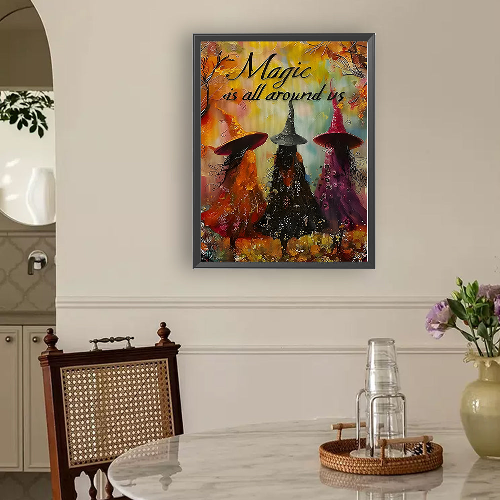 Halloween Witch - Full Round Drill Diamond Painting 30*40CM