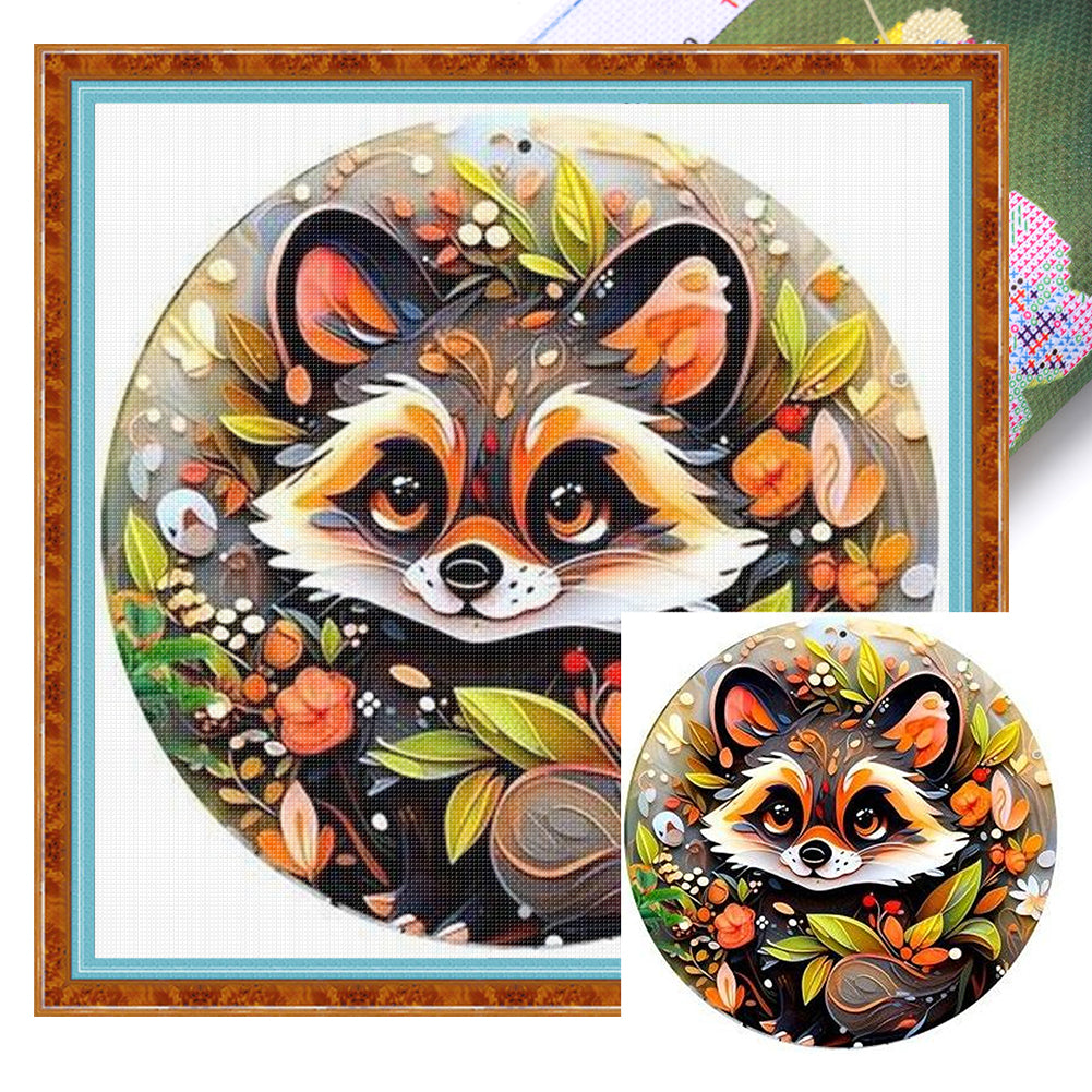 Raccoon 1 - 18CT Stamped Cross Stitch 25*25CM
