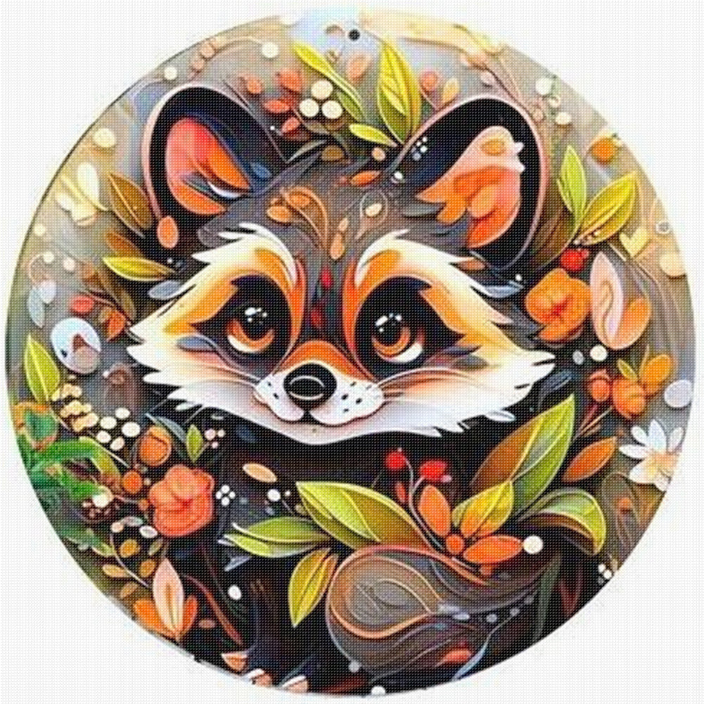 Raccoon 1 - 18CT Stamped Cross Stitch 25*25CM
