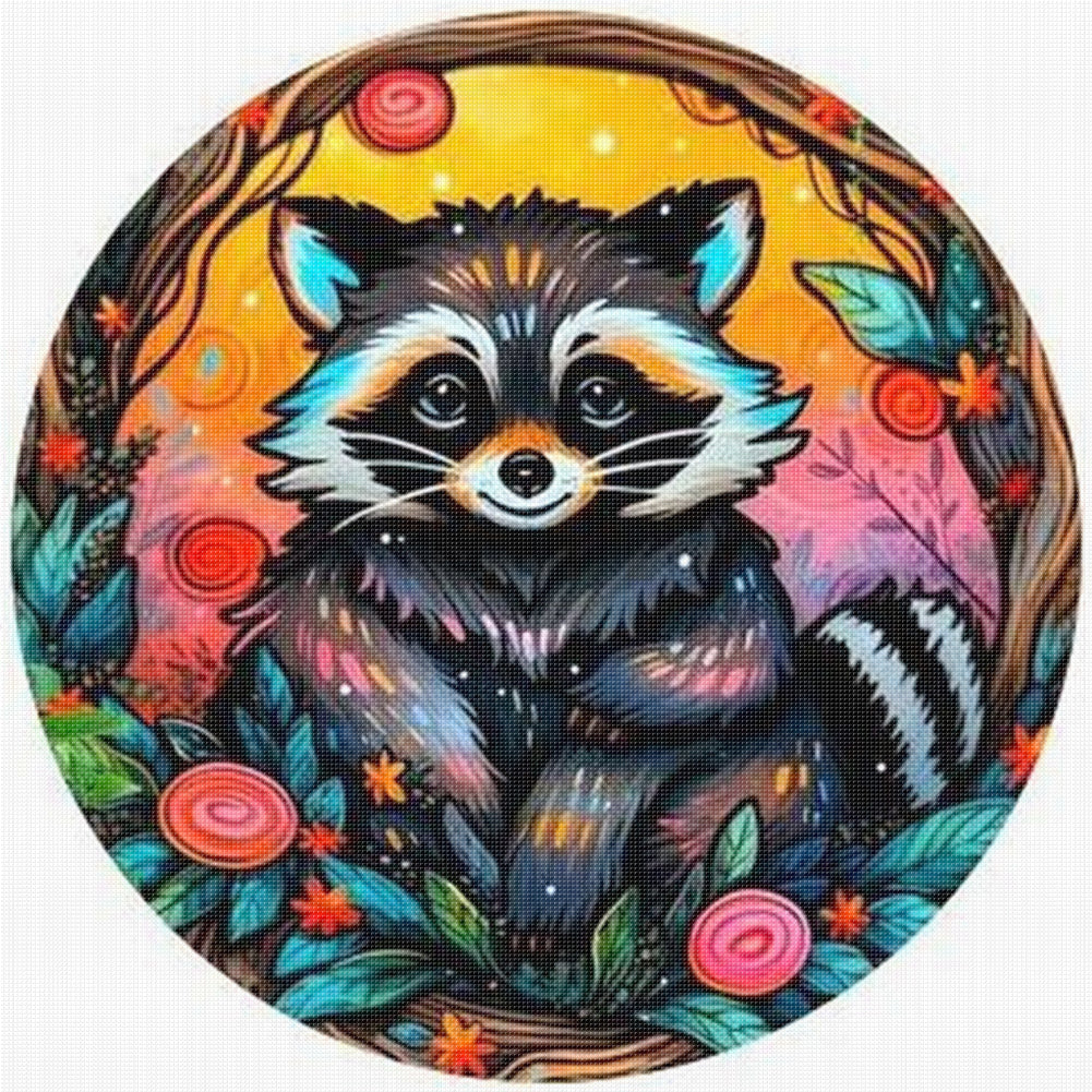 Raccoon 3 - 18CT Stamped Cross Stitch 25*25CM