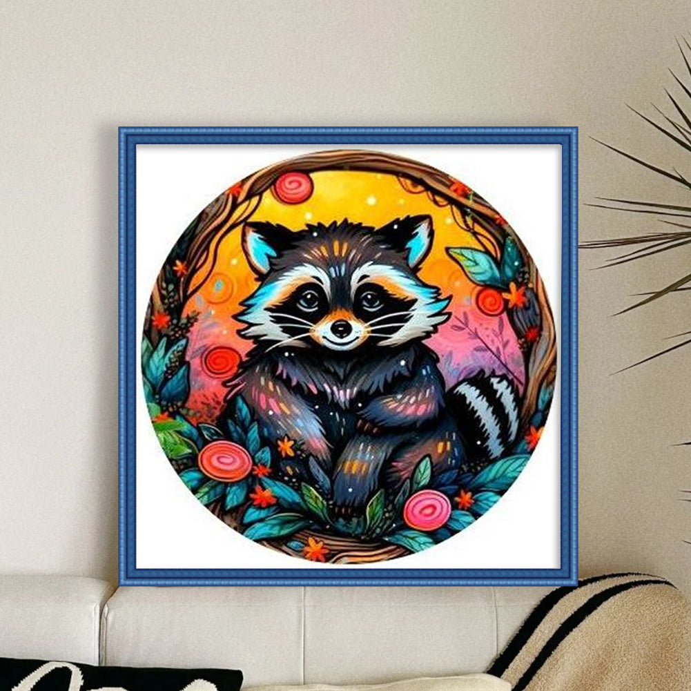 Raccoon 3 - 18CT Stamped Cross Stitch 25*25CM