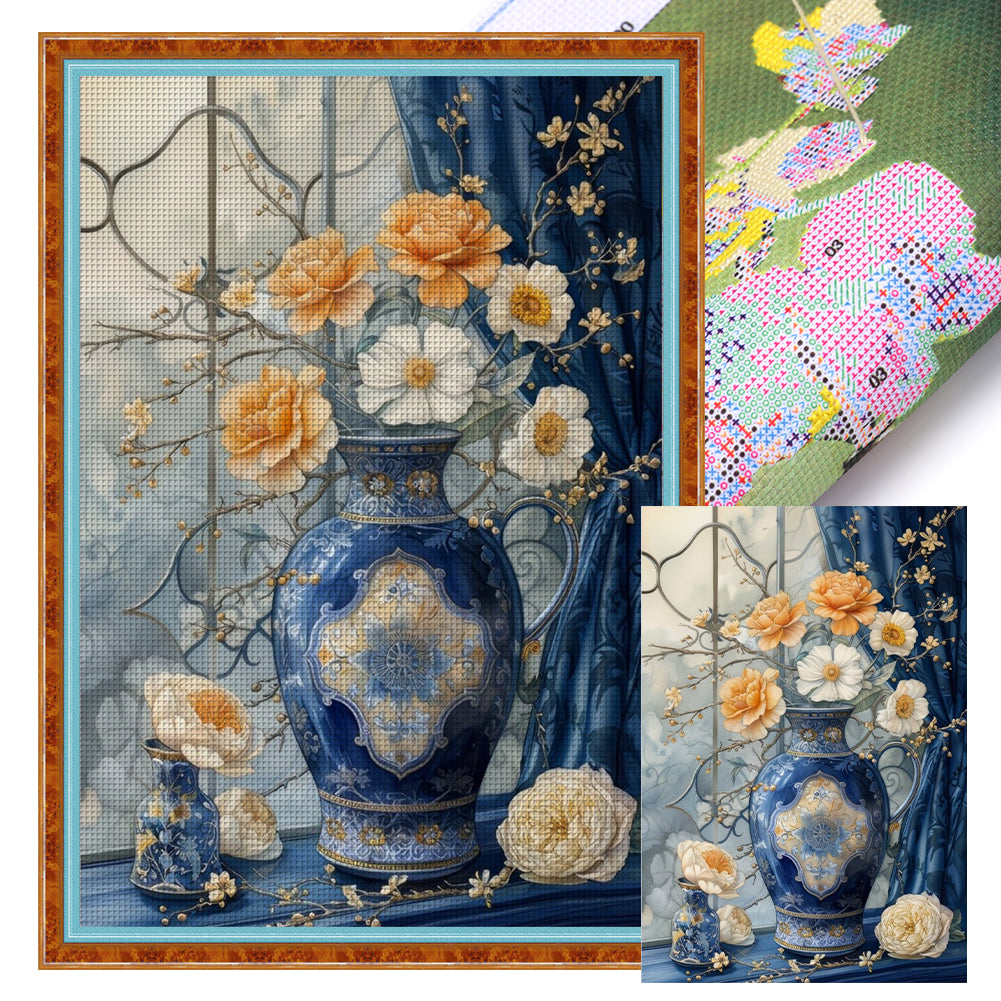 Window Vase - 11CT Stamped Cross Stitch 40*60CM