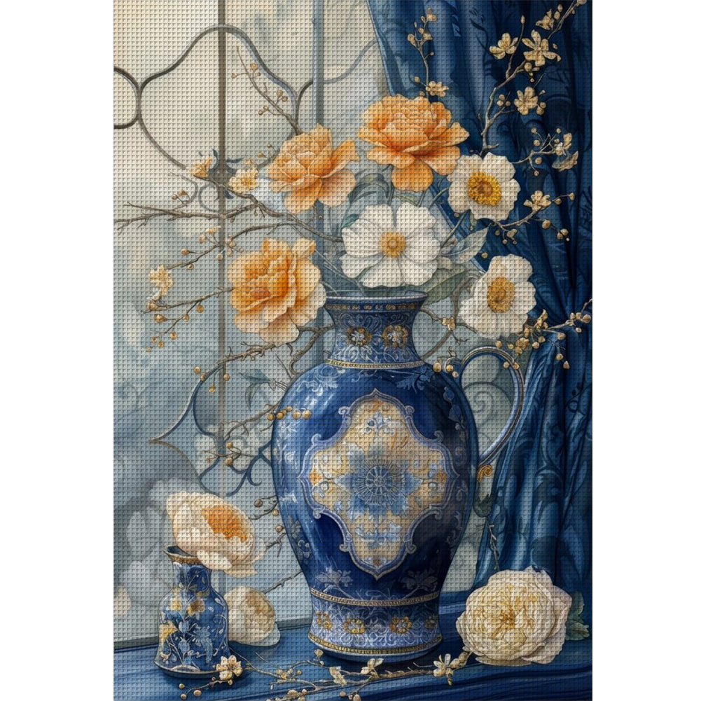 Window Vase - 11CT Stamped Cross Stitch 40*60CM