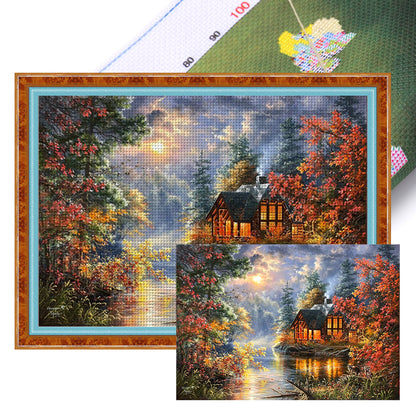 Forest Cottage - 11CT Stamped Cross Stitch 60*45CM