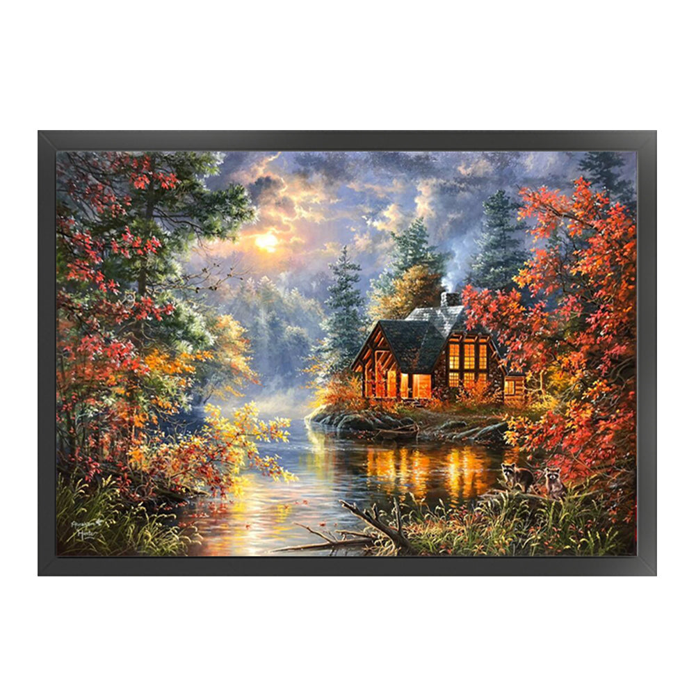 Forest Cottage - 11CT Stamped Cross Stitch 60*45CM