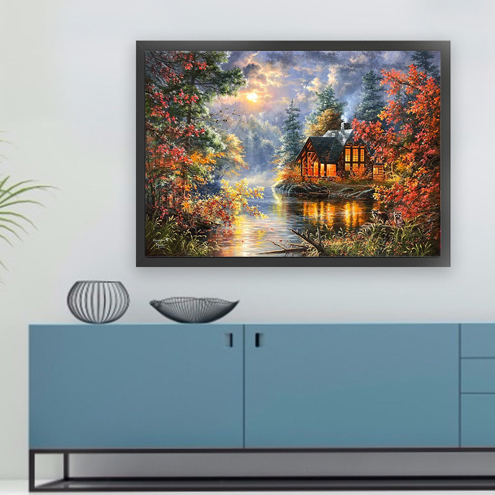 Forest Cottage - 11CT Stamped Cross Stitch 60*45CM