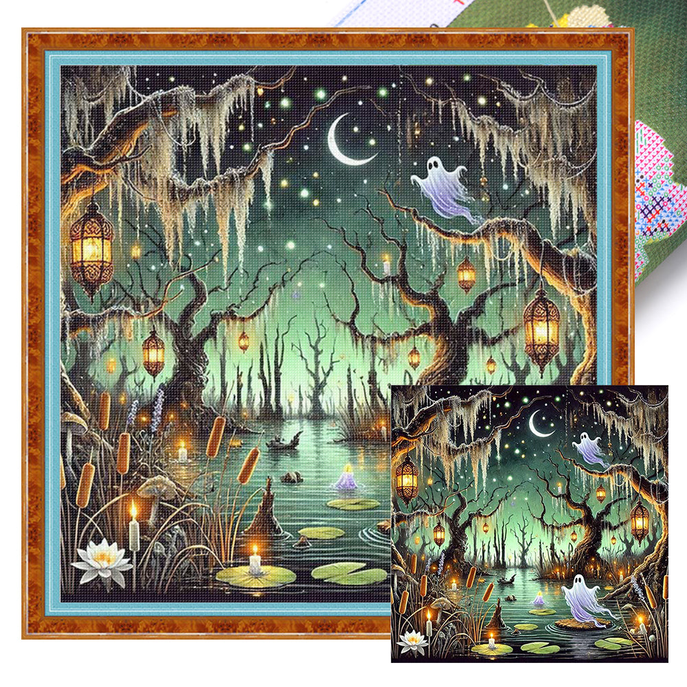 Ghost Scenery - 11CT Stamped Cross Stitch 50*50CM